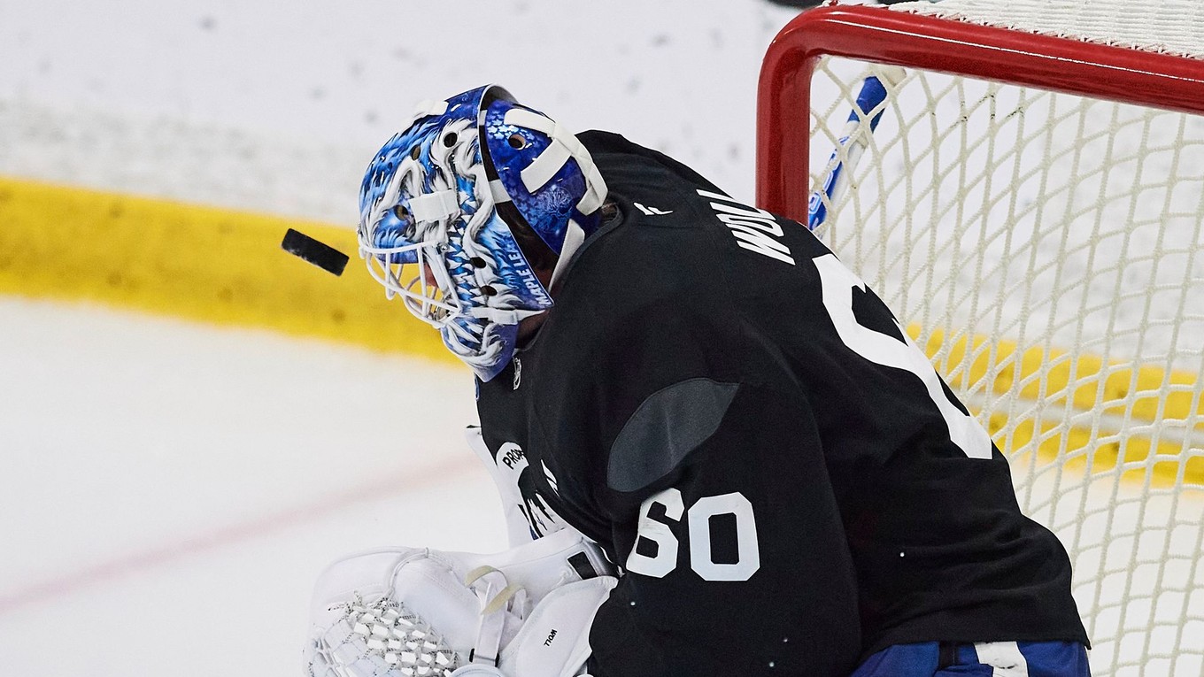 Joseph Woll počas predsezónneho kempu Toronto Maple Leafs.