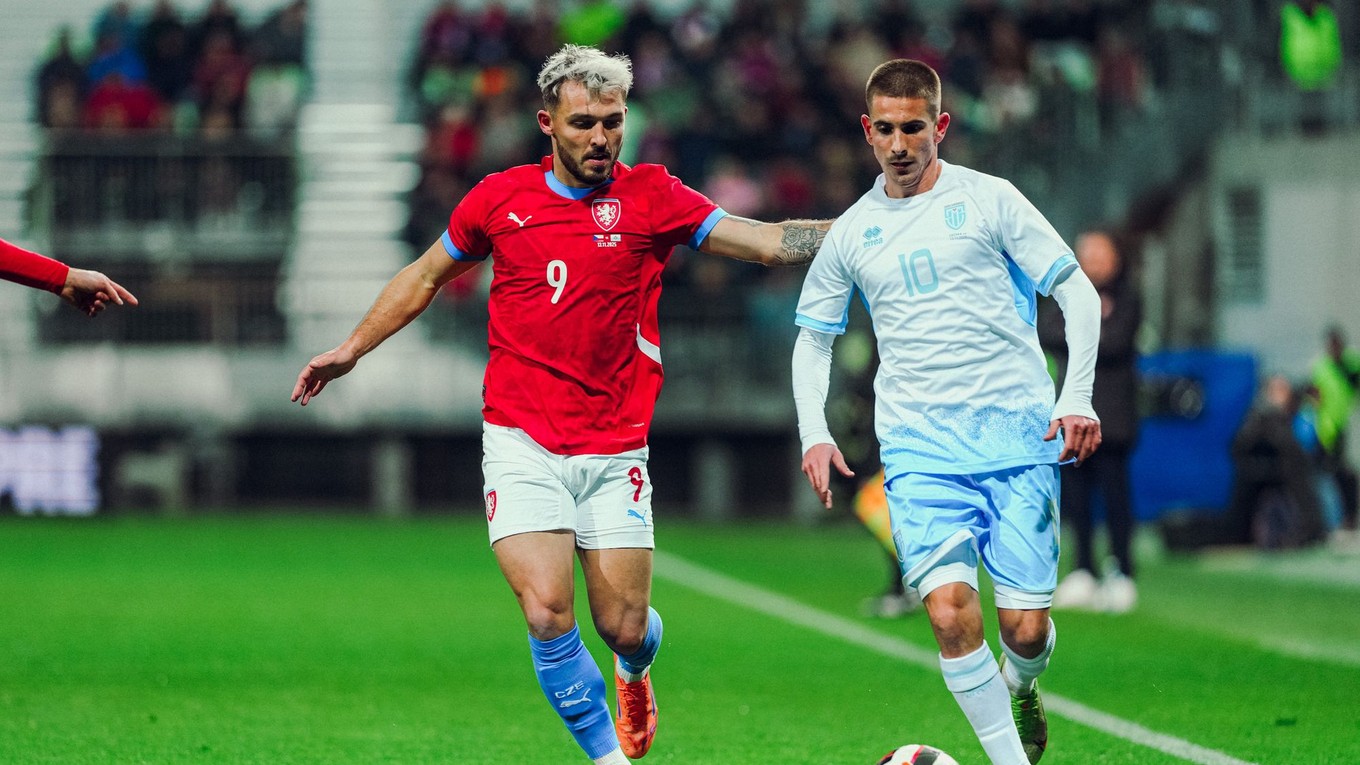 Momentka zo zápasu Česko - Severné Írsko.