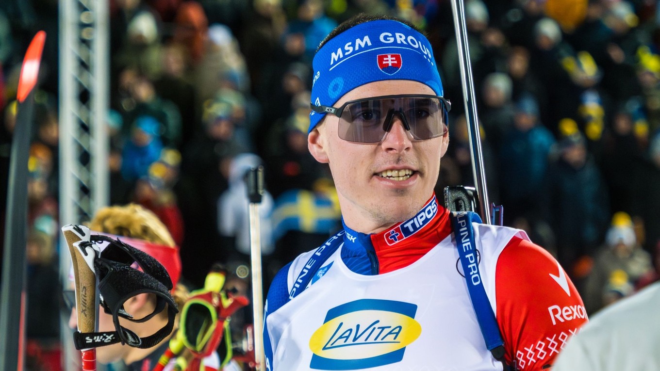 Slovenský biatlonista Tomáš Sklenárik.
