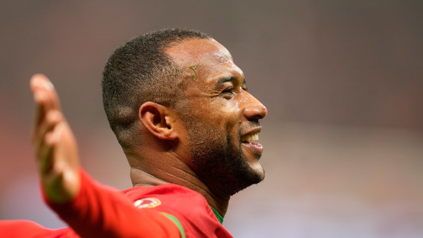 Ayoub El Kaabi oslavuje gól. 