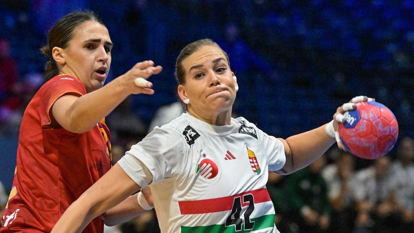 Fotka zo zápasu Maďarsko - Angola na MS v hádzanej žien 2025.
