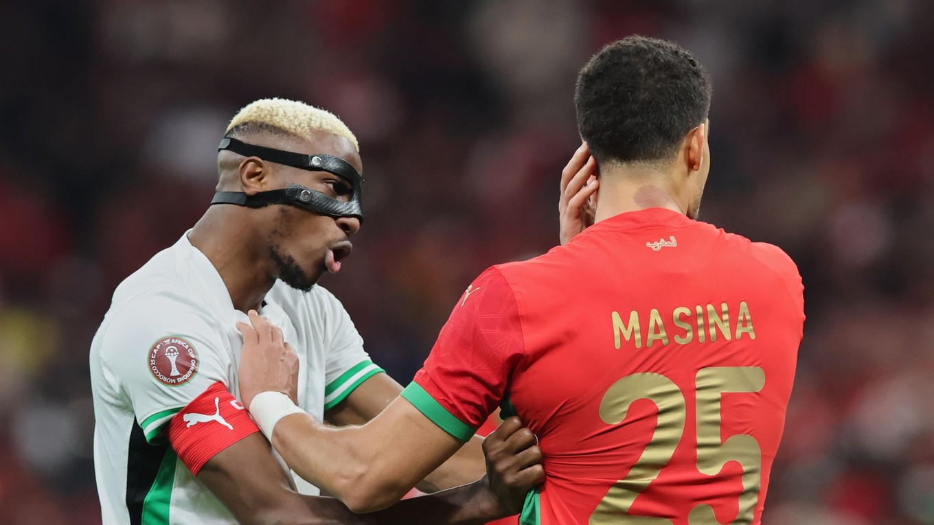 Momentka zo zápasu Maroko - Nigéria.