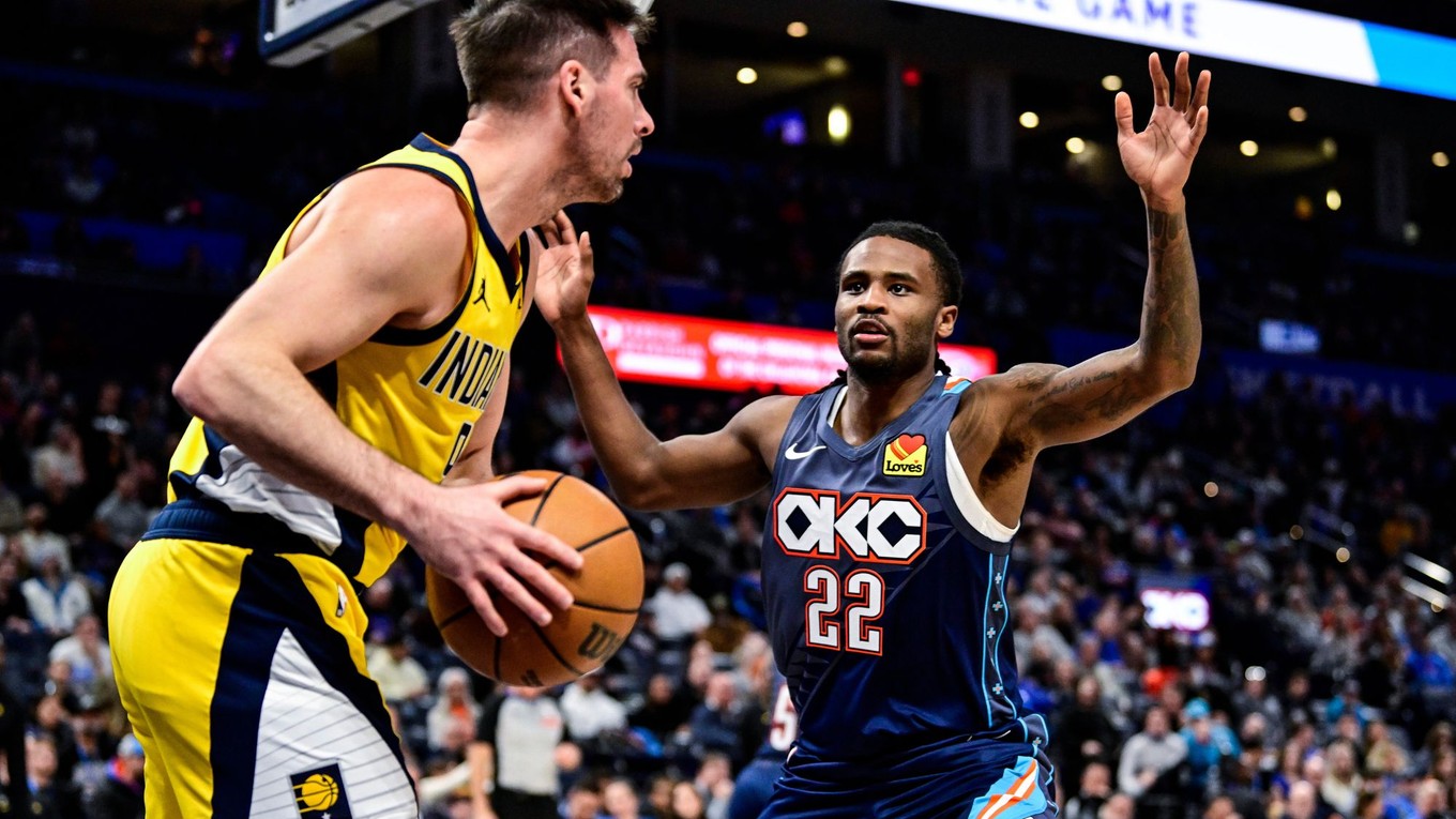 Momentka zo zápasu Oklahoma - Indiana