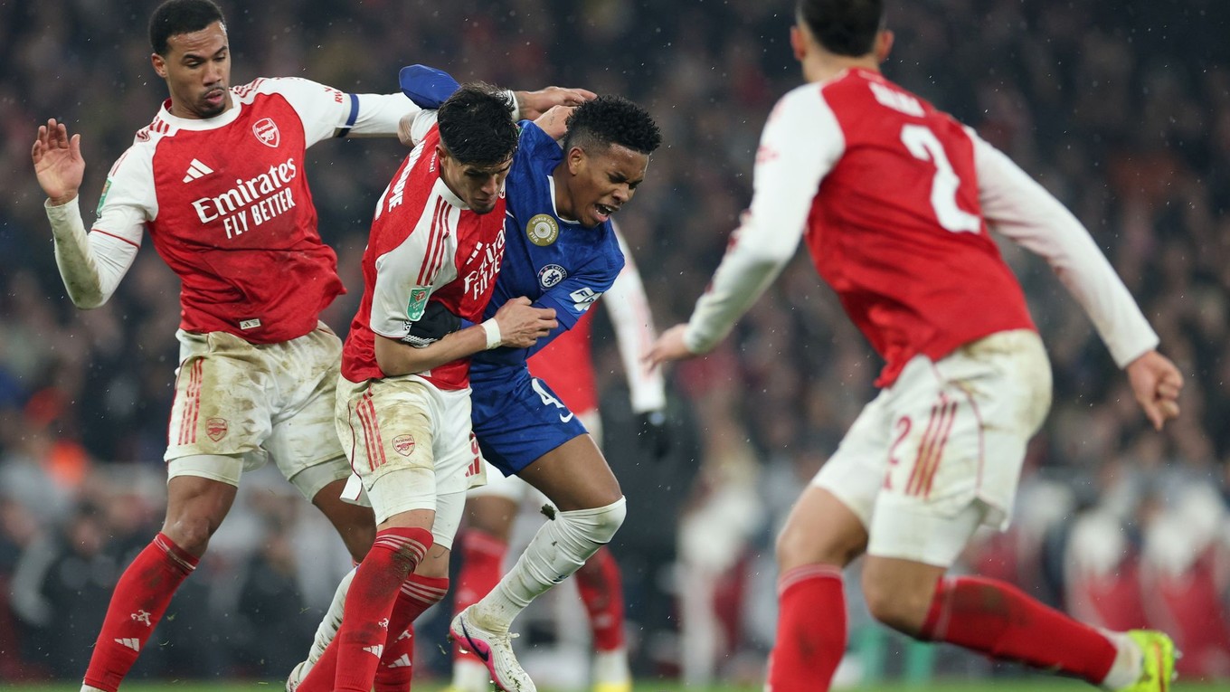 Momentka zo zápasu Arsenal - Chelsea.