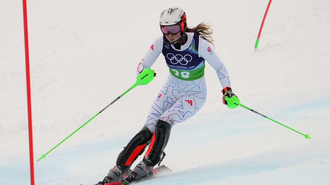 Slovenská lyžiarka Petra Vlhová v slalome tímovej kombinácie žien.