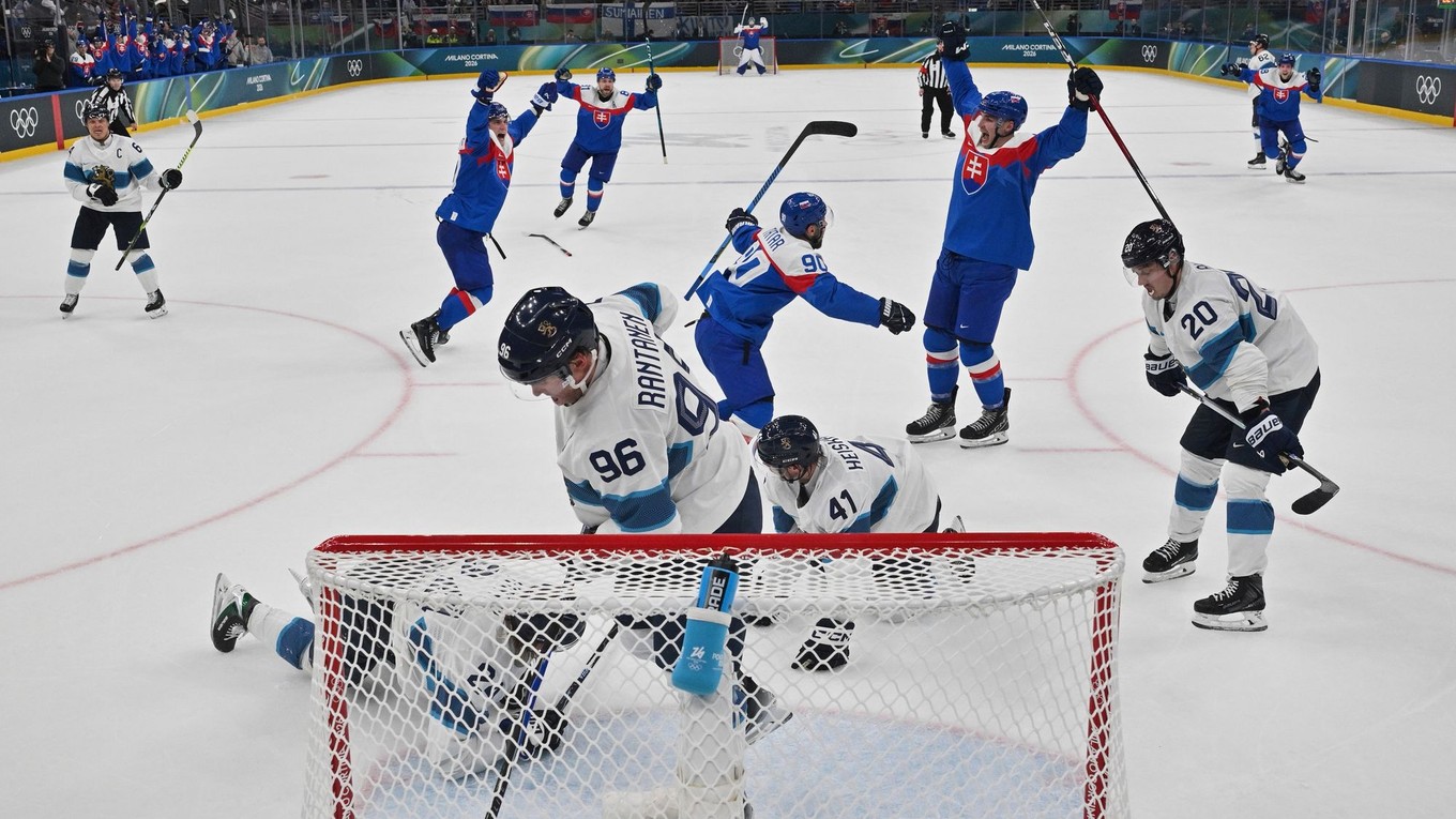 Adam Rúžička sa teší z gólu proti Fínsku.