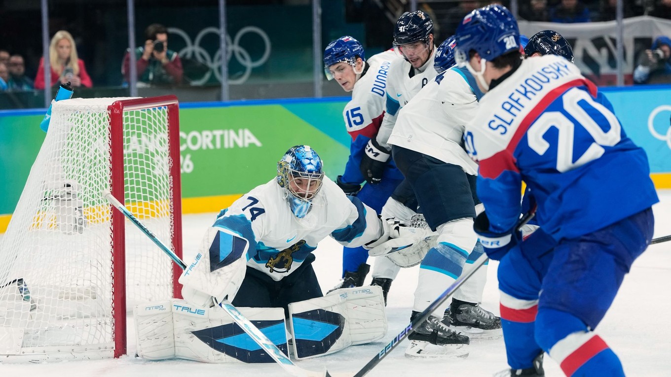 Momentka zo zápasu Slovensko - Fínsko.