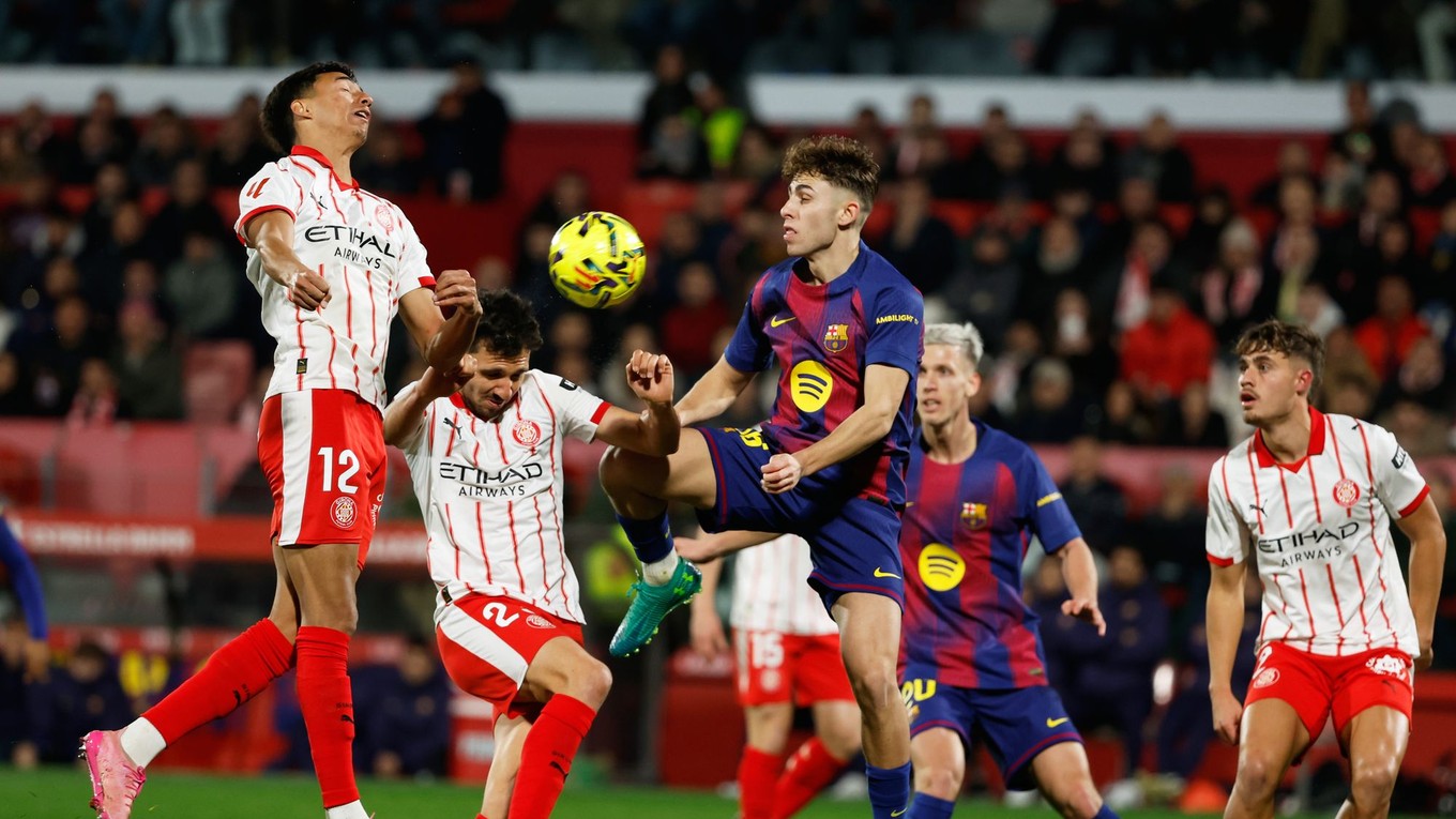 Momentka zo zápasu Girona - Barcelona.