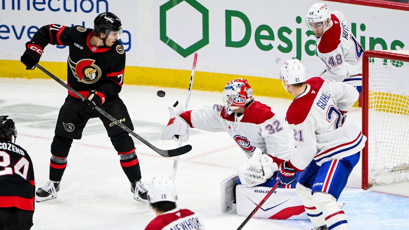 Momentka zo zápasu Montreal Canadiens - Ottawa Senators. 