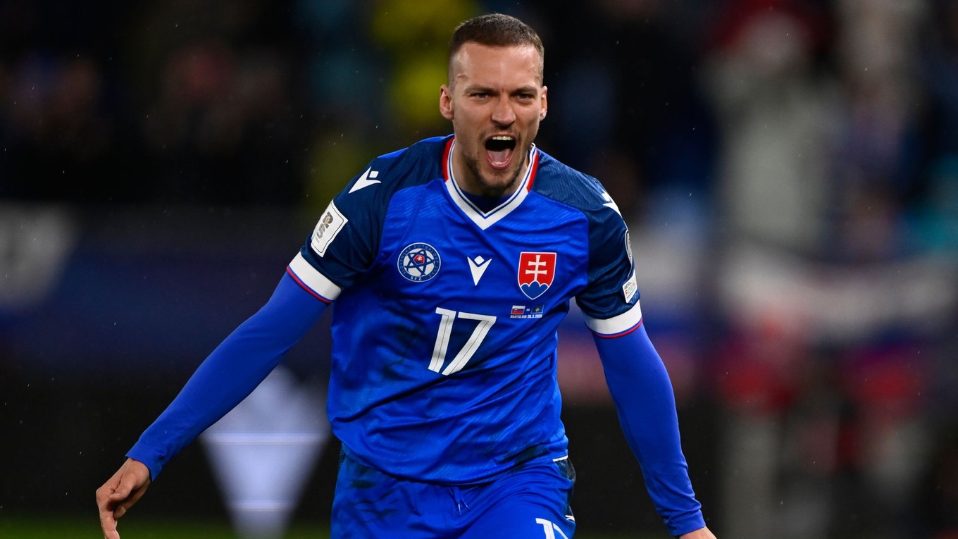 Lukáš Haraslín v zápase Slovensko - Kosovo