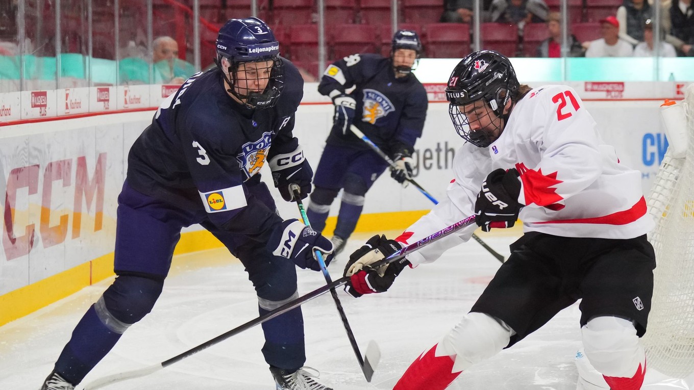 Momentka zo zápasu Fínsko - Kanada.