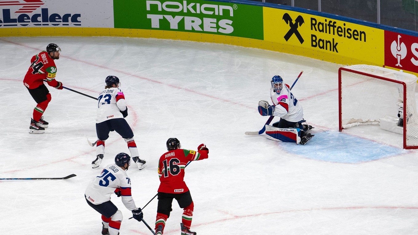 Fotka zo zápasu Maďarsko - Veľká Británia na MS v hokeji 2026.