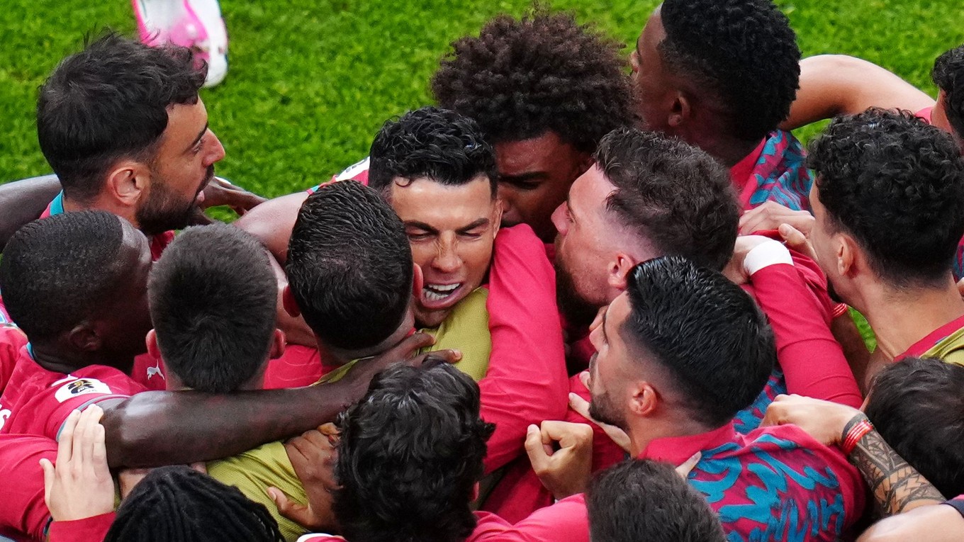 Cristiano Ronaldo oslavuje gól v zápase Portugalsko - Uzbekistan na MS vo futbale 2026. 