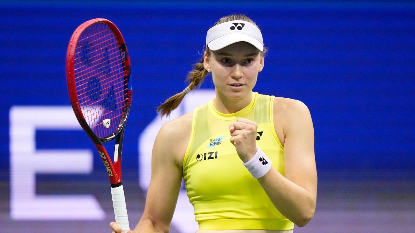 Jelena Rybakinová sa teší z víťazstva na US Open 2026.