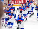 Hokejisti Slovenska počas MS v hokeji 2026.