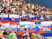 Slovenskí fanúšikovia na MS v hokeji 2024.