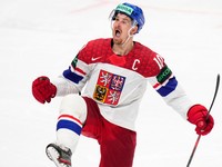 Kapitán českého tímu Roman Červenka sa raduje z gólu v zápase proti Nórsku na MS 2024.