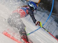 Na snímke je americká lyžiarka Mikaela Shiffrinová.  