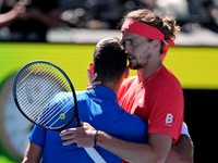 Novak Djokovič a Alexander Zverev v semifinále Australian Open 2025.