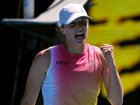 Iga Swiateková vo štvrťfinále Australian Open 2025.