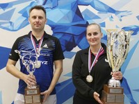 Ľubomír Pištej a Barbora Balážová získali tituly majstrov Slovenska v dvojhre na MSR v stolnom tenise 2025.
