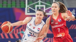 Barbora Wrzesiňská (vľavo) v drese Slovenska.
