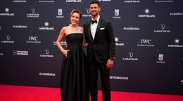 Novak Djokovič s manželkou na odovzdávaní cien Laureus Sports Awards