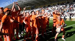 Futbalisti Ružomberka oslavujú triumf vo finále Slovnaft Cupu nad Spartakom Trnava