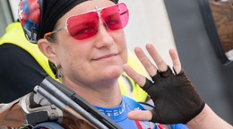 Slovenská reprezentantka v športovej streľbe Zuzana Rehák Štefečeková počas OH 2024.