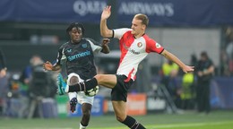 Fotka zo zápasu Feyenoord Rotterdam - Bayer Leverkusen.