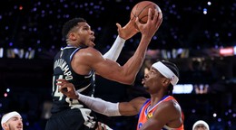 Giannis Antetokounmpo vo finále Pohára NBA.