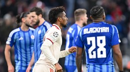 Kingsley Coman po góle do siete Slovana Bratislava.