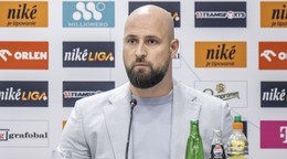 Generálny riaditeľ ŠK Slovan Bratislava Ivan Kmotrík ml. počas tlačovej konferencie klubu ŠK Slovan Bratislava.