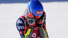 Mikaela Shiffrinová po nevydarenom obrovskom slalome v Sestriere 2025.