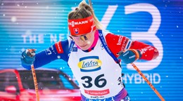 Paulína Bátovská Fialková počas šprintu na MS v biatlone 2025.