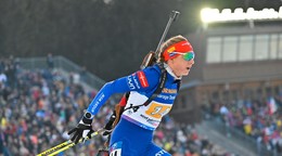 Slovenská biatlonistka Anastasia Kuzminová počas štafety.