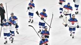 Slovenskí hokejisti po prehre v zápase Slovensko - Fínsko v skupine A na MS v hokeji 2025.