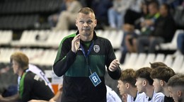 Tréner Radoslav Antl počas zápasu Tatran Prešov - MŠK Považská Bystrica v 1. finále play-off Niké Handball extraligy.