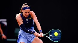 Slovenská tenistka Rebecca Šramková na turnaji WTA v Nottinghame. 