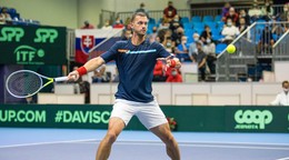 Slovenský tenista Filip Polášek počas zápasu Davis Cupu.