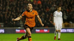 Diogo Jota v zápase Wolverhampton Wanderers - Sheffield United v Championship vo februári 2018.