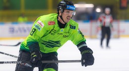 Scott Kosmachuk v zápase 1. kola hokejovej Tipos extraligy Vlci Žilina - HK Nitra.