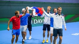 Na snímke slovenský daviscupový tím.