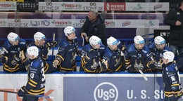 Gólová radosť hráčov Spišskej Novej Vsi v zápase hokejovej Tipsport ligy.