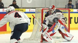 Na snímke brankár Nórska Tobias Normann počas zápasu Vianočného Kaufland Cupu.