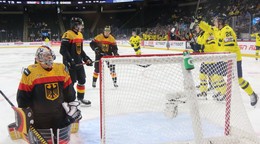 Fotka zo zápasu Švédsko - Nemecko na MS v hokeji hráčov do 20 rokov 2026.