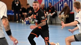 Vladimír Guzy (Košice) počas zápasu 14. kola Niké Handball Extraligy v hádzanej mužov HK Košice - HC Sporta Hlohovec.