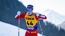 Einar Hedegart z Nórska počas pretekov na 10 km voľnou technikou vo švajčiarskom Davose.