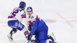 Tobias Pitka v zápase Slovensko - USA na MS U20 v St. Paul.