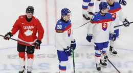 Fotka zo zápasu Slovensko - Kanada na MS v hokeji hráčov do 20 rokov 2026.